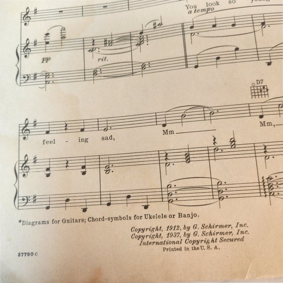 Sympathy From Movie Firefly Jeanette MacDonald/Allan Jones 1937 Sheet Music - Picture 7 of 13